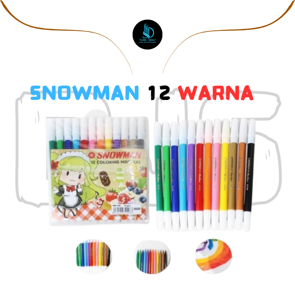 

SEPIDOL SNOWMAN 12 WARNA 1PAK/12 PCS PW-12A COLORING MARKERS