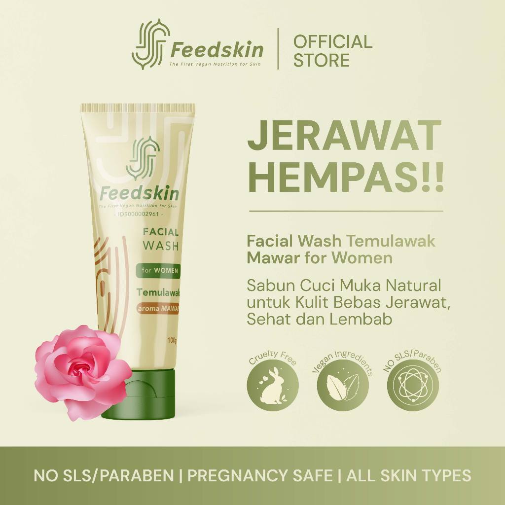 FEED SKIN Facial Wash Temulawak Aroma Mawar (Rose)