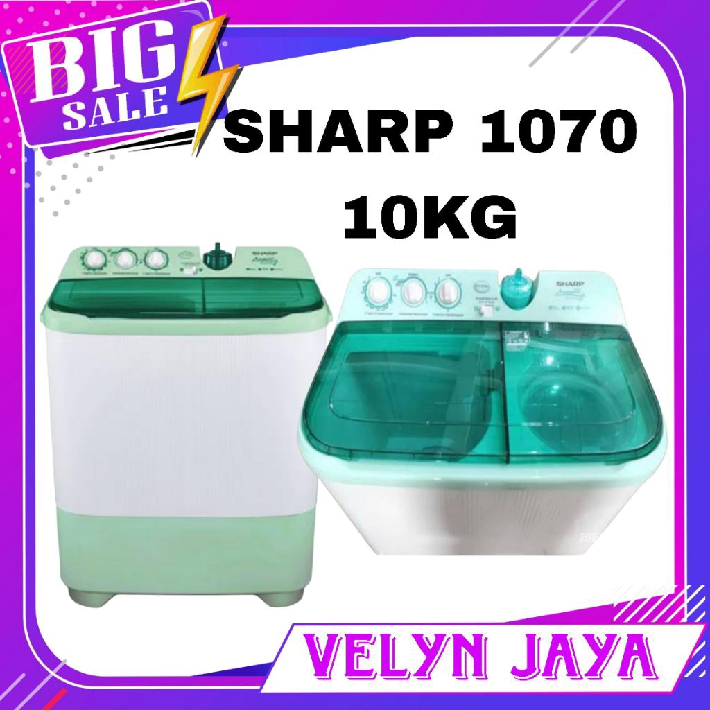 Mesin cuci sharp 10kg 2 tabung est1070 mesin cuci 10kg sharp 2 tabung