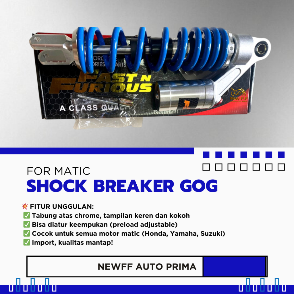 SHOCK TABUNG ATAS MATIC GOG – FAST N FURIOUS Ukuran: 310mm dan 330mm