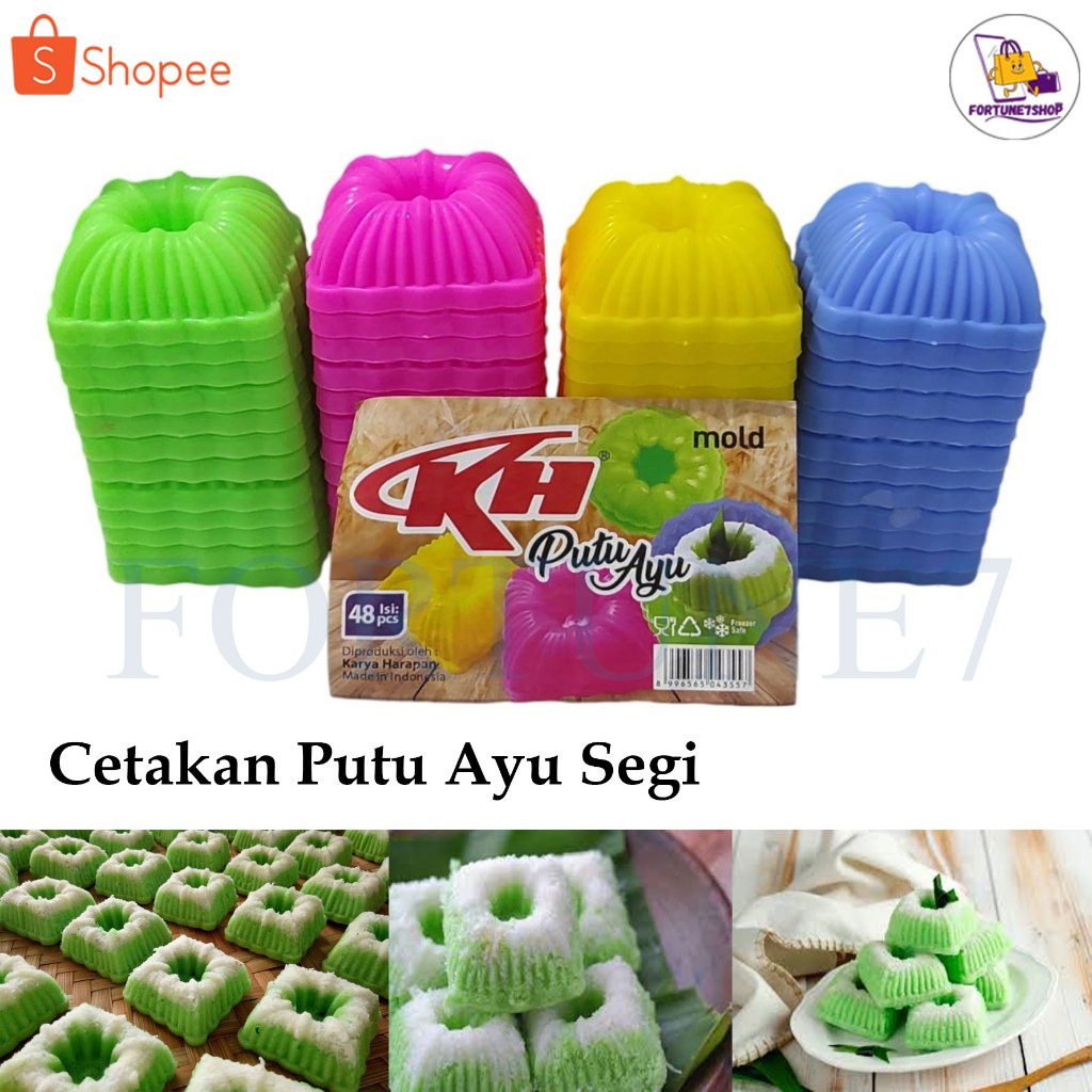 KH Cetakan Kue Putu Ayu Kotak 2 Lusin / Talam / Cetakan Putu Ayu Segi