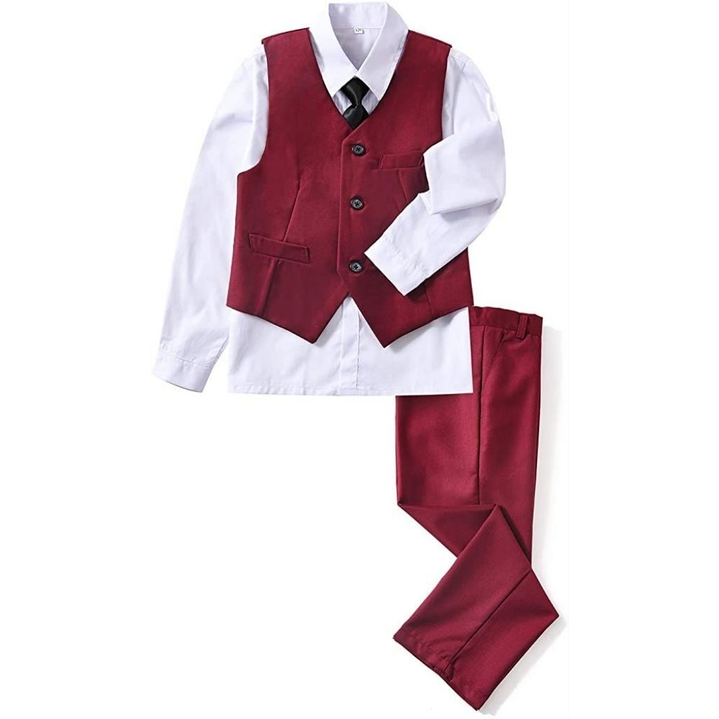 Seragam Sekolah Rompi SD Merah Perempuan / Laki-laki Anak Kemeja