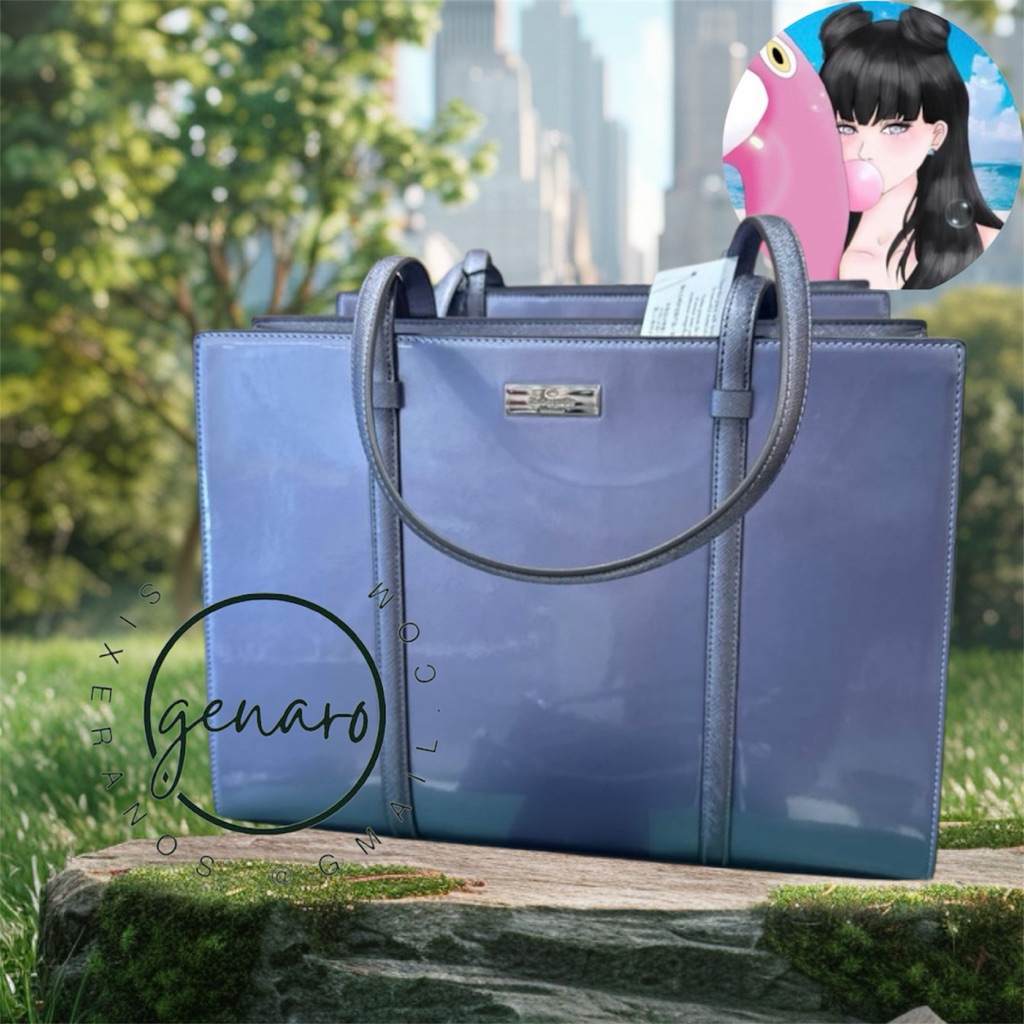 100% ORI KENZIE NEW YORK NWT KATESPADE LARGE PATTERN LAVENDER PURPLE TOTE SHOULDER BAG TAS KULIAH SI