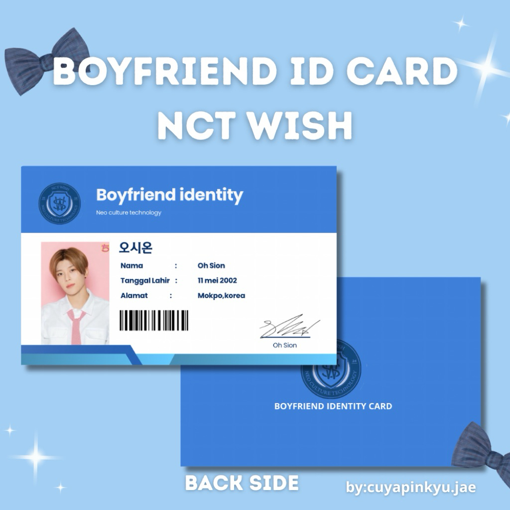 

NCT WISH BOYFRIEND ID CARD[2SISI]PREMIUM,BELI 5 FREE 1 by cuyapinkyu.jae/cuyaapyy