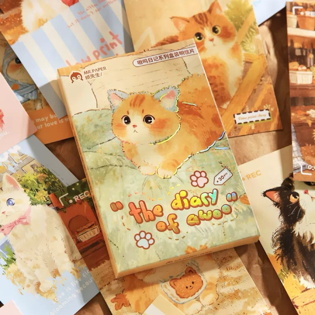 

postcard kucing isi 30pcs | ecer 5pcs dekorasi dinding meja belajar postcard lucu gambar kucing readystock B3520