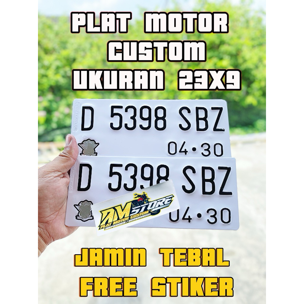 Plat motor custom plat motor variasi satu pasang plat motor baut tanam plat motor ukuran kecil