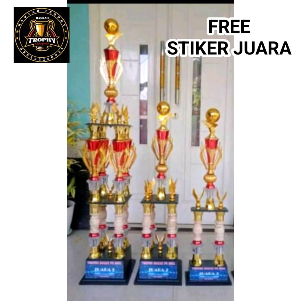 trophy piala 1 set juara 123 ( kaki 8,kaki 4,kaki 2)