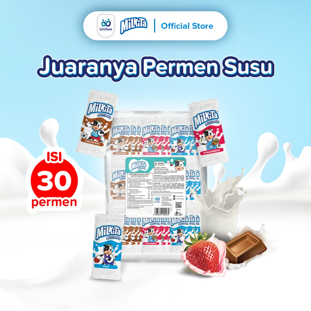 

Milkita Permen Susu Mix Renceng - Milk Candy 1 Bag (Isi 30Pcs)