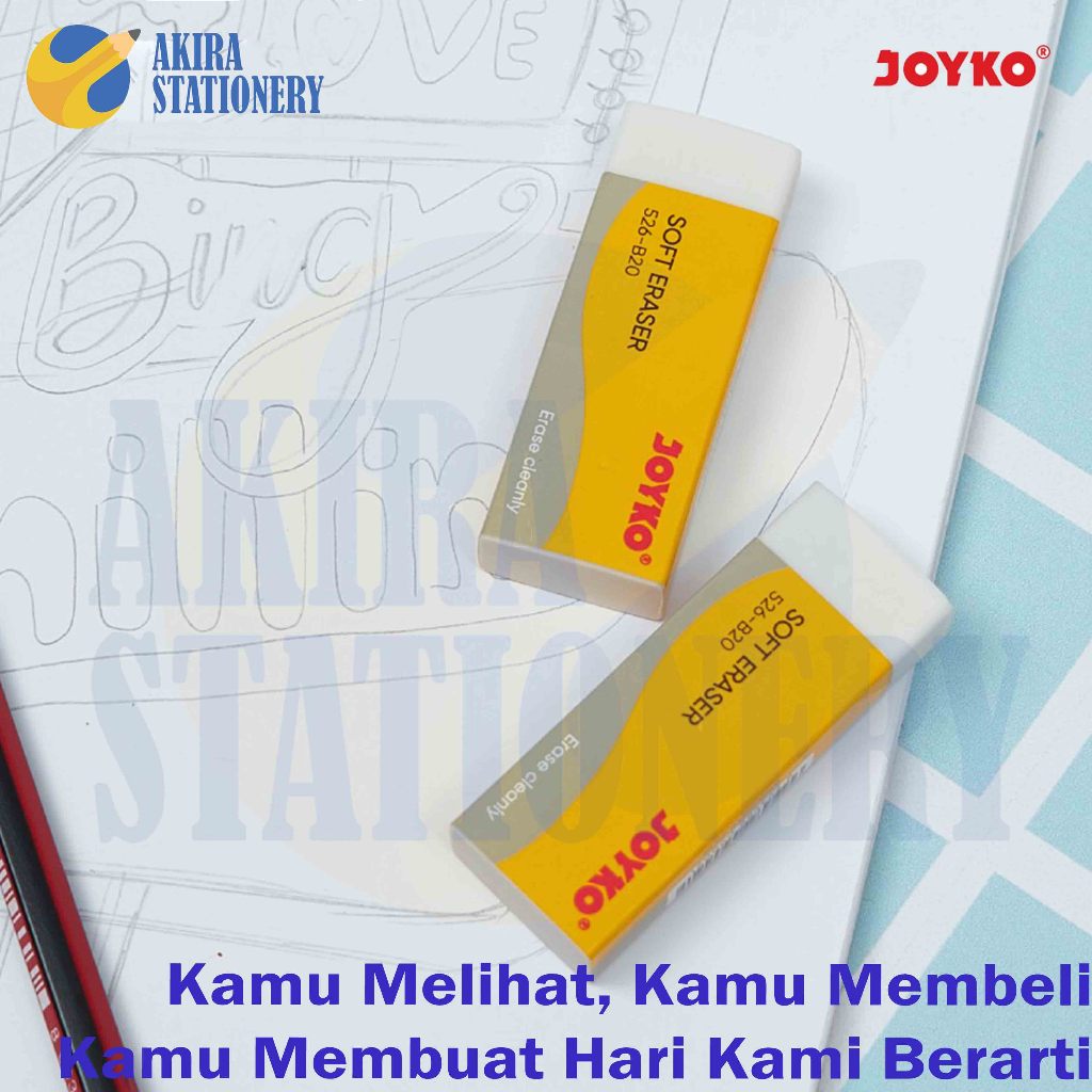 

Ay00! Penghapus Pensil Joyko B 20 Besar- isi 20 Pcs ER20 BL Hitam / Stip B20 Putih 1 pack isi 20pcs