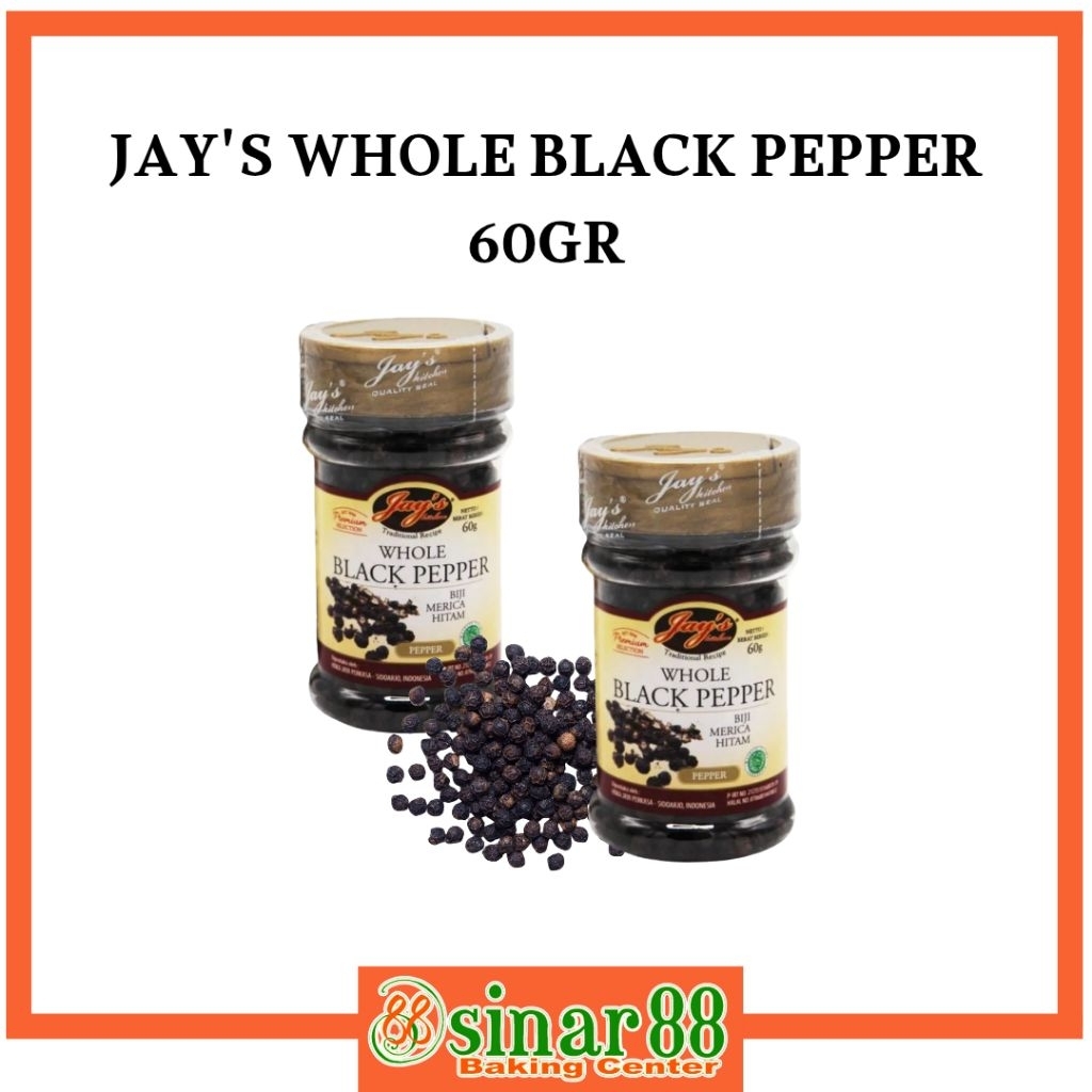 

Jay's Whole Black Pepper 60gr