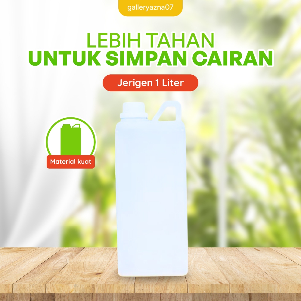 Jerigen 1 Liter HDPE Botol Plastik Tebal Bening Penyimpanan Sabun Parfum Saus Madu Deterjen