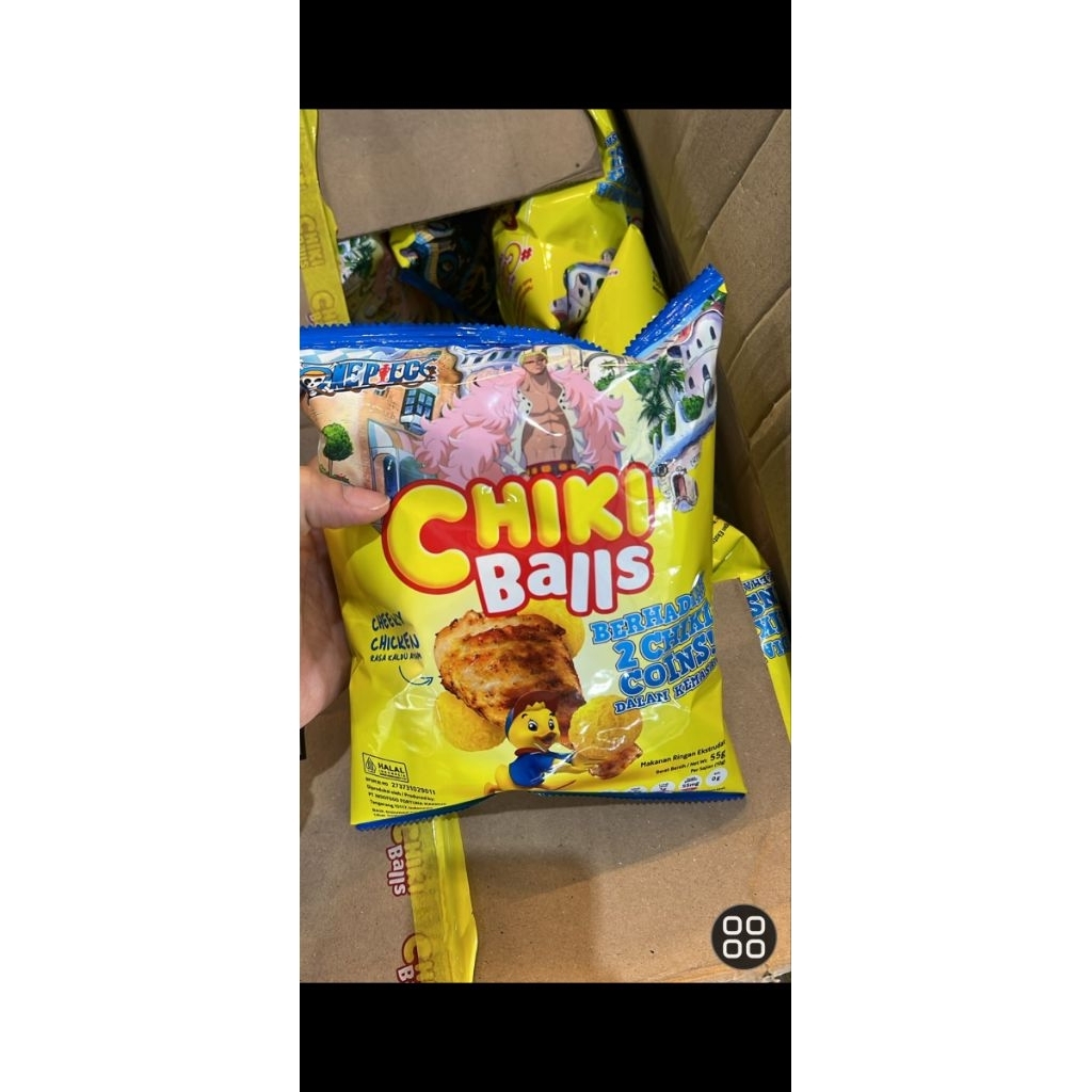 

1DUS CHIKI BALLS 55gx30bks RASA CHESEE & CHOCO CURIOS EDISI ONEPIECE