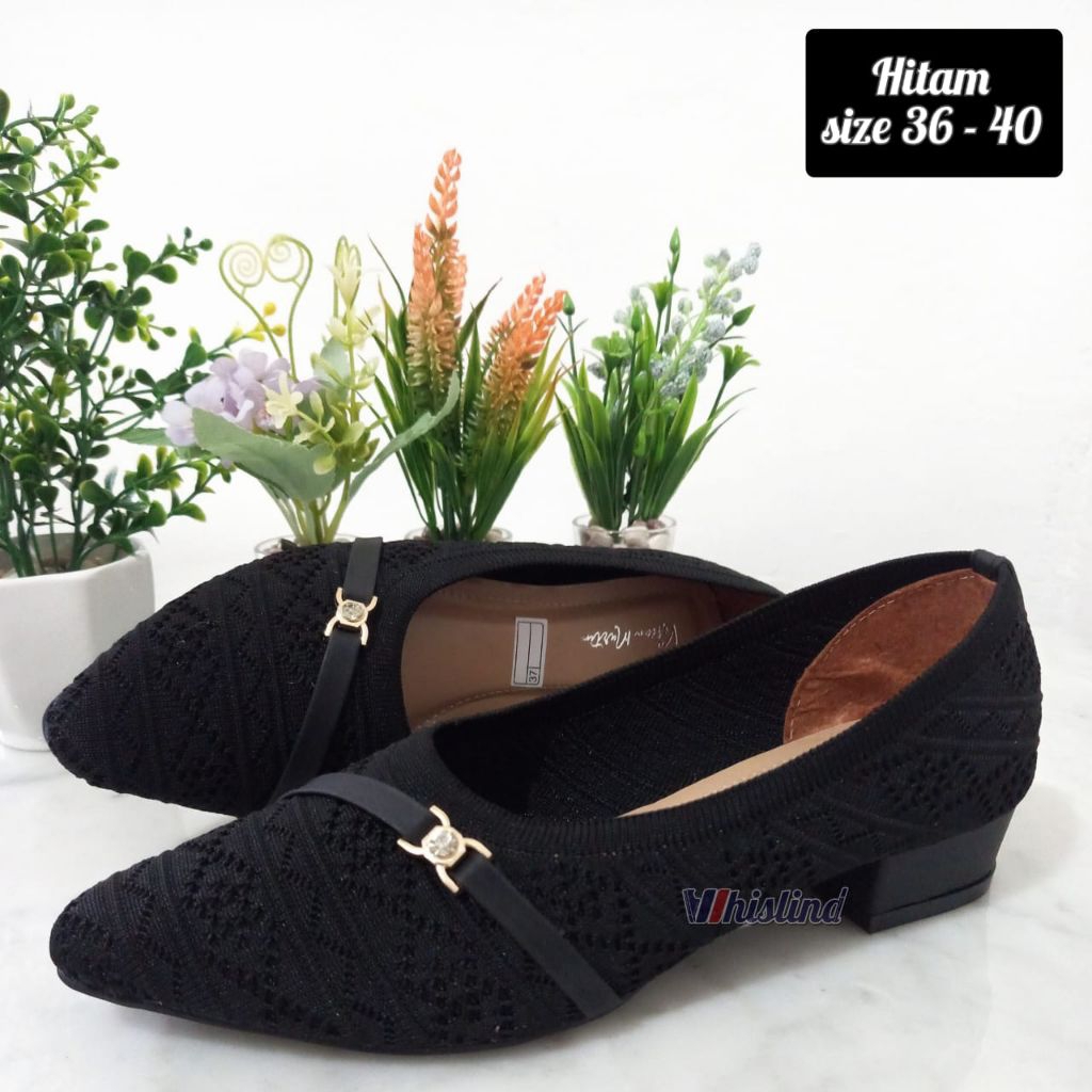 Sandal dan Sepatu - SEPATU HAK RAJUT IMPORT SOL KARET | PANTOFEL RAJUT SEPATU WANITA