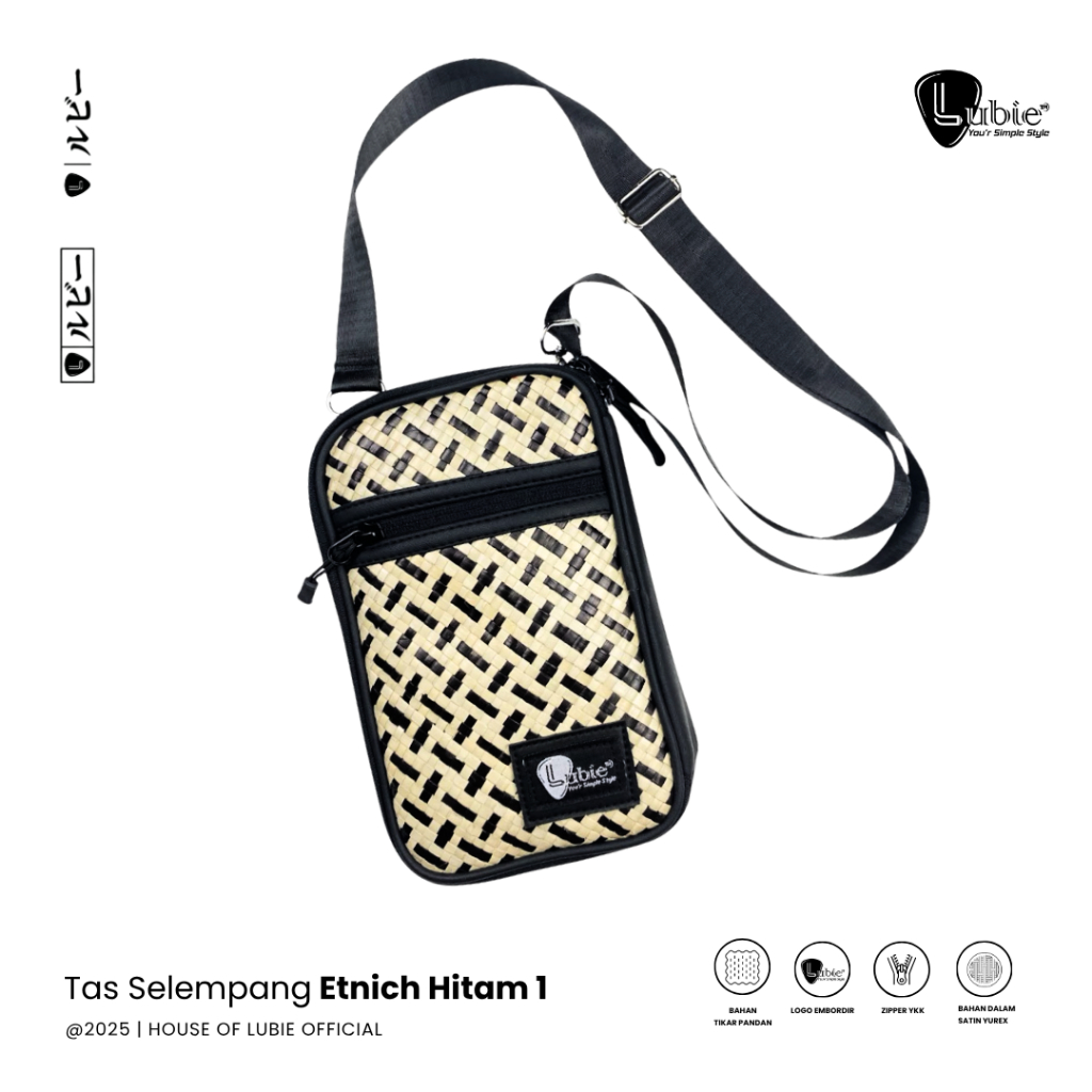 LUBIE Tas Selempang Etnic Tas Tikar Pandan Tas Tradisional Tas Anyam Kalimantan