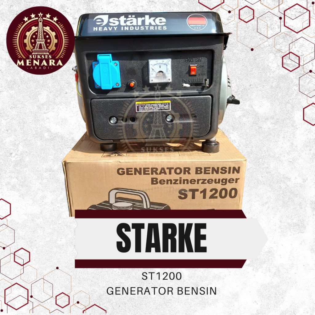 Genset Stärke ST1200 Silent Portable 750W Max Output 4L Genset Bensin 220V Mini Generator