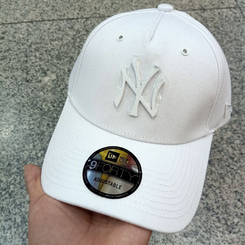 Topi baseball NY putih Logo besi topi baseball katun unisex