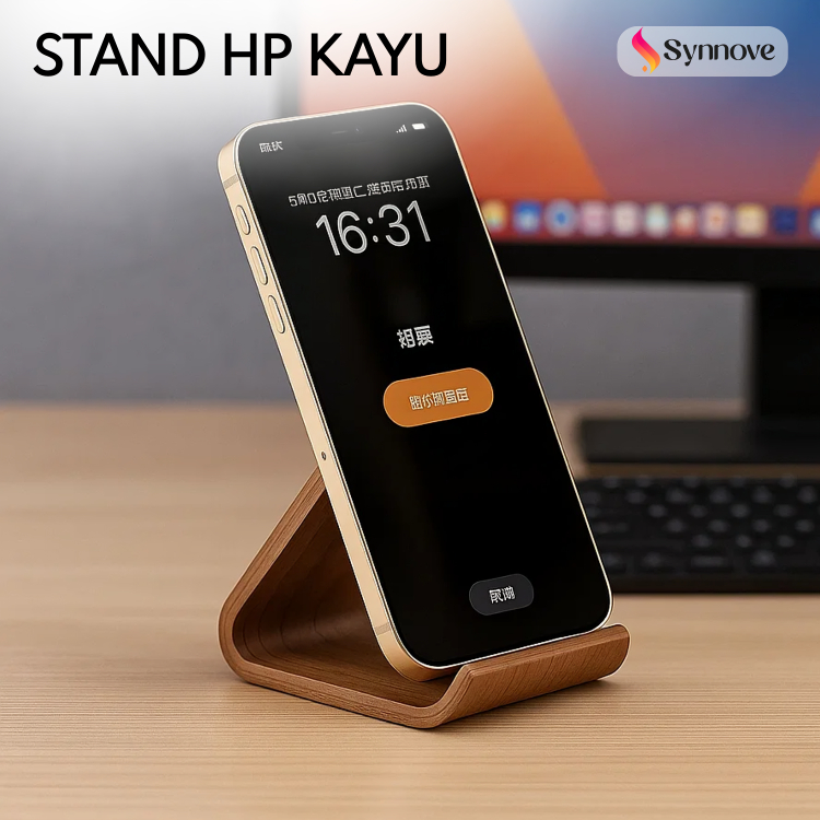 Stand Holder Hp Meja Wooden Phone Holder Stand Handphone Sandaran Dudukan Hp Ponsel Kayu