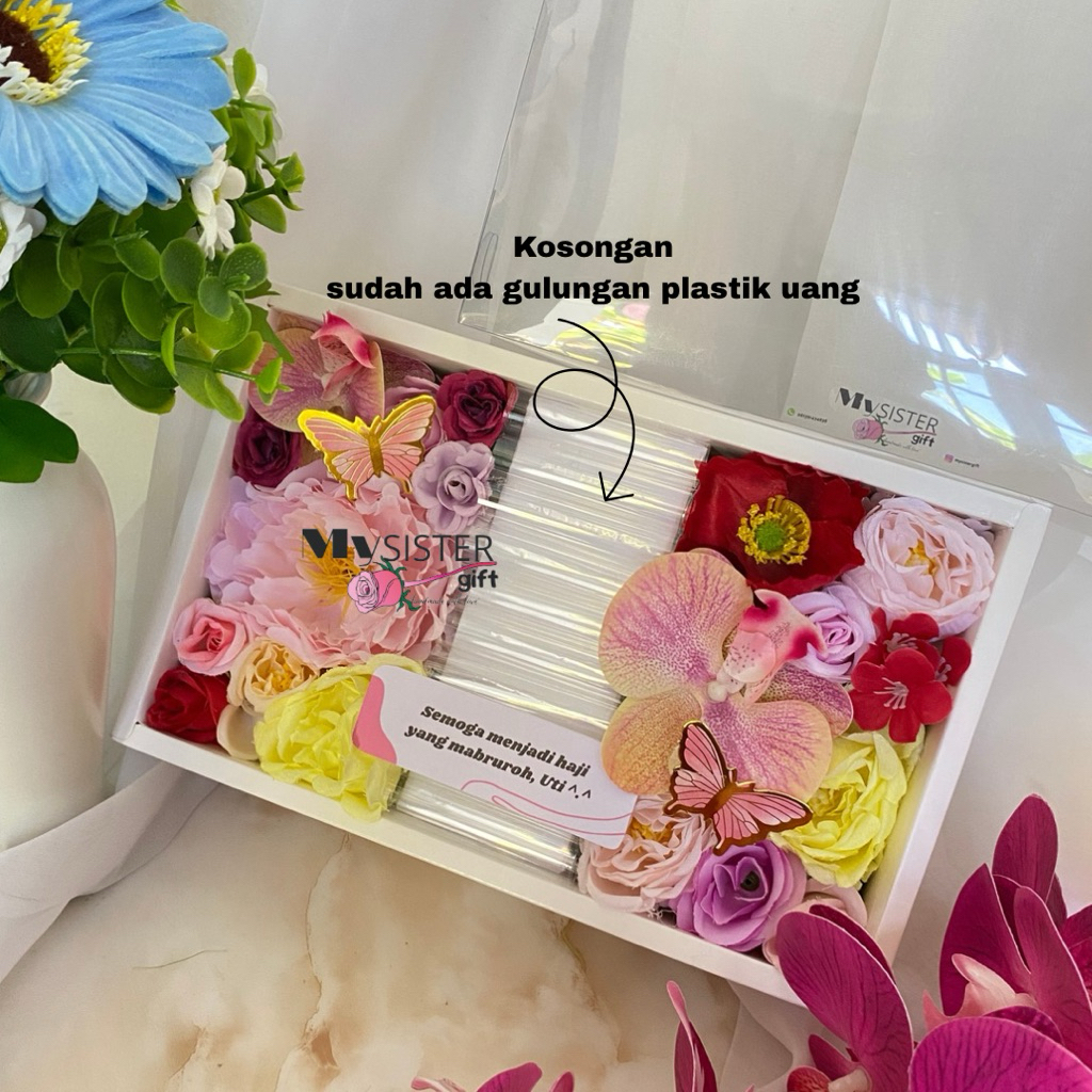 Bakulanku1717 Money Box Kosongan / Box Mika Kosongan / Box Bunga Uang Kosongan