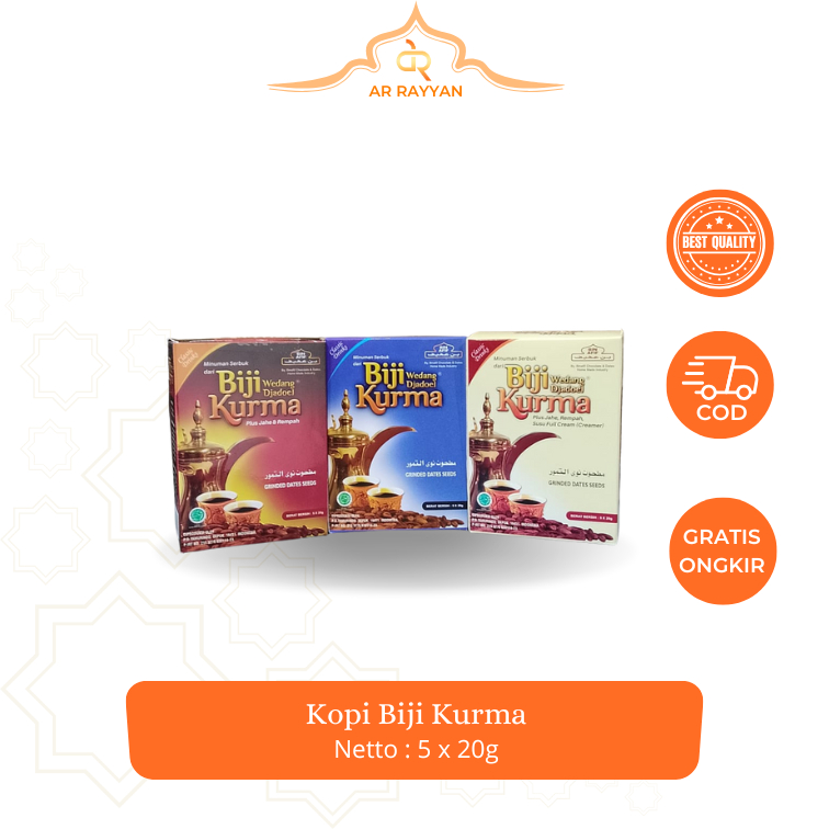 

Kopi Biji Kurma Original 20g | Kopi Herbal Alami Sehat Tanpa Kafein