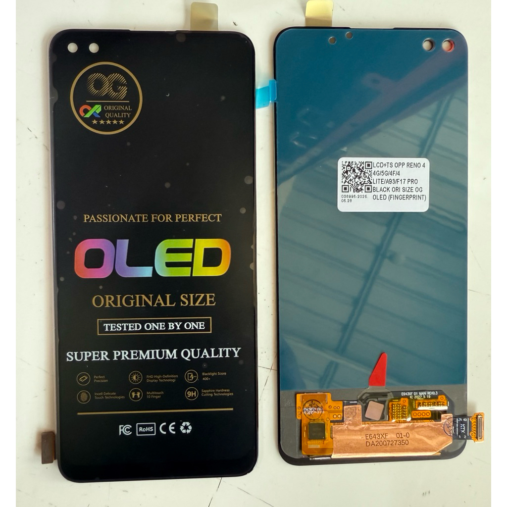 lcd touchscreen oppo reno 4/reno 4F/reno 4 lite/A93/F17 pro original fingerprint On