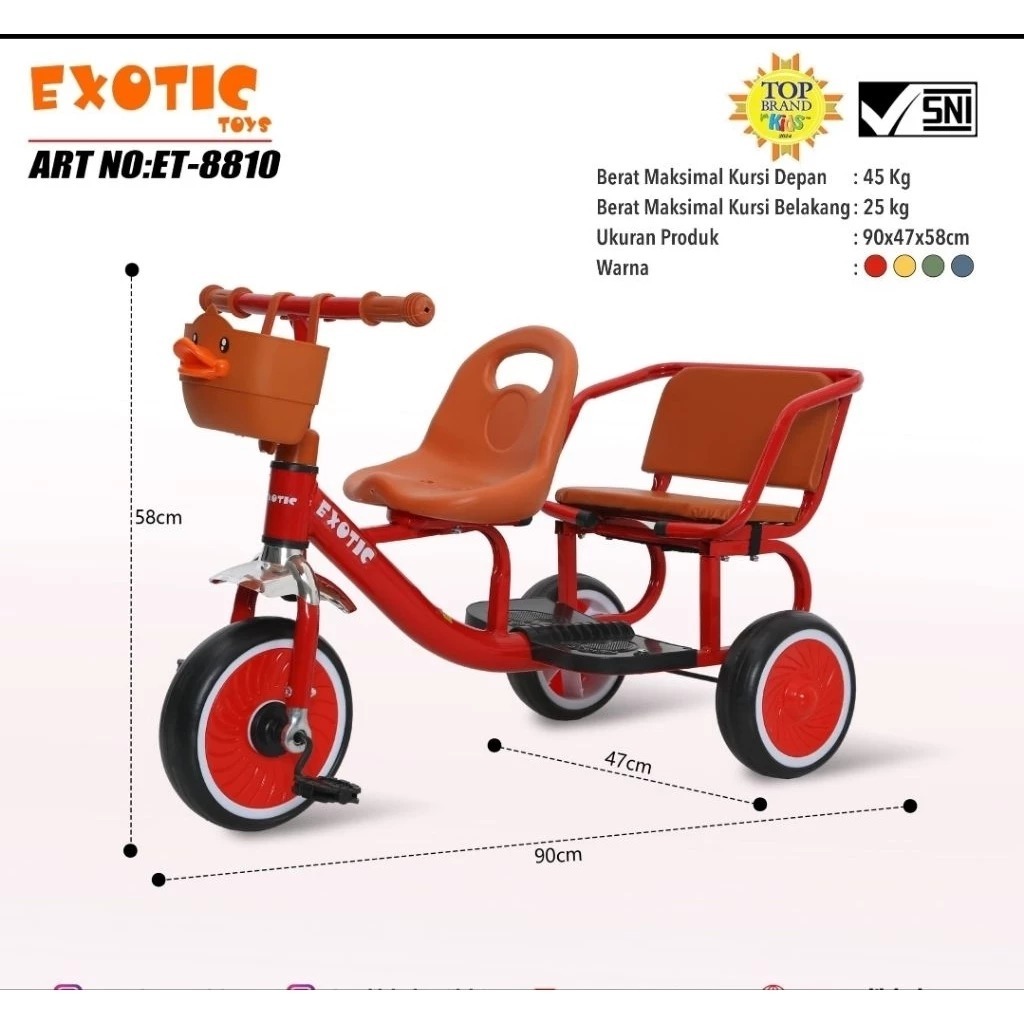 Sepeda Anak Roda Tiga Model Motor Bak Aviator ET 8810