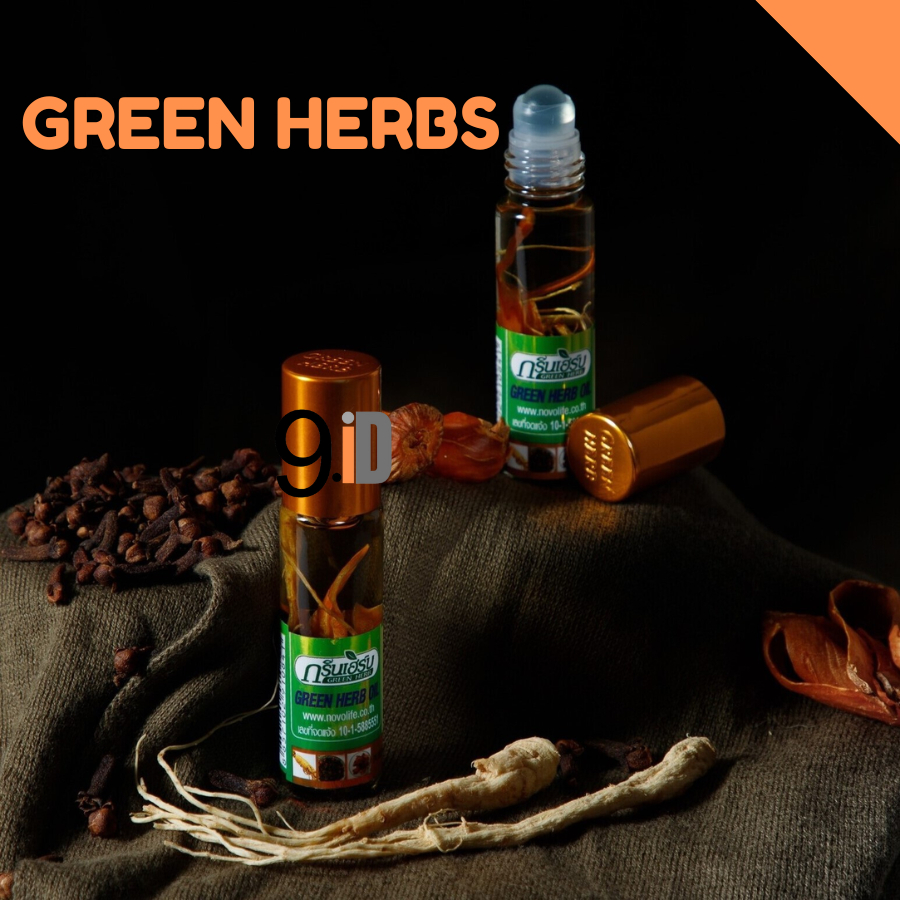 Minyak Angin Thailand/GREEN HERB OIL Original Thailand 8cc/ Minyak Angin Thailand Roll On Green Herb