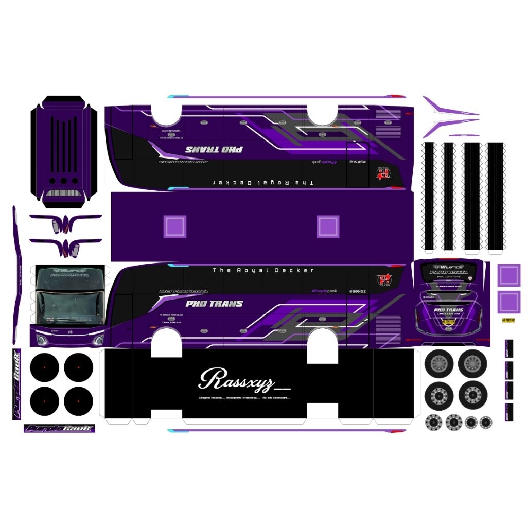 Lembaran papercraft bus PHD Trans Allura
