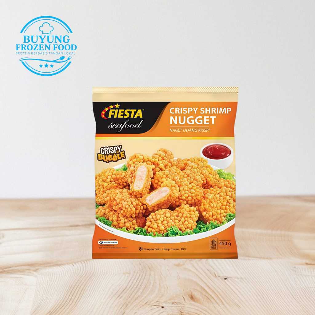 

FIESTA SEAFOOD CRISPY BUBBLE SHRIMP NUGGET (NAGET UDANG KRISPI) 450GR