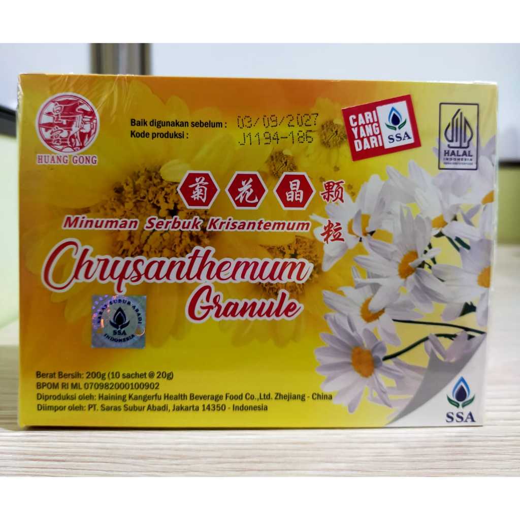 

Chrysanthemum Granule Saras Subur Abadi 10x20GR / Teh Krisan Untuk Panas Dalam