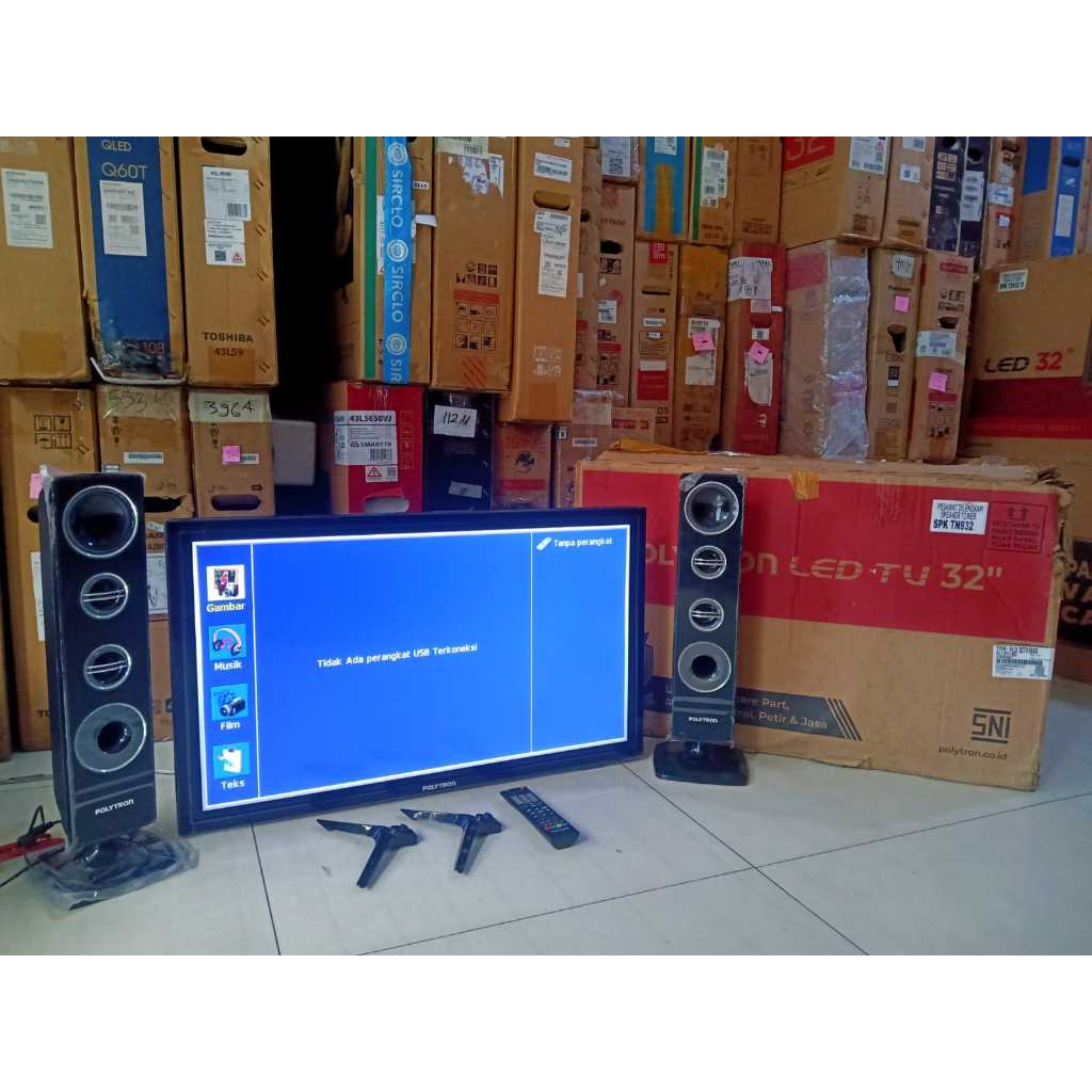 [+free palet kayu] JUAL MURAH TV SECOND POLYTRON 32 INCH SEPEKER SUDAH DIGITAL KONDISI NORMAL SIAP P