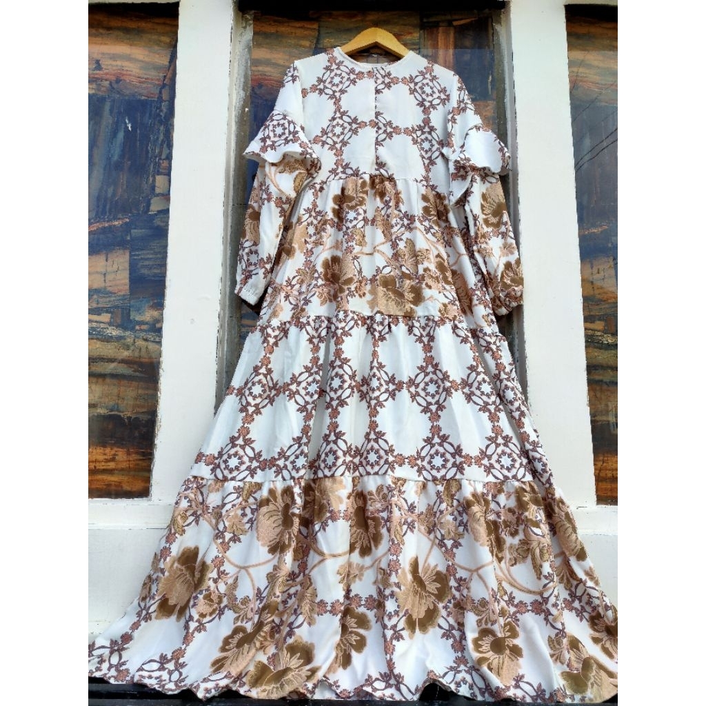 BAJU GAMIS MUSLIMAH SIMPLE POLOS SATIN SILK MOTIF CANTIK BUSUI KLOK JUMBO PREMIUM