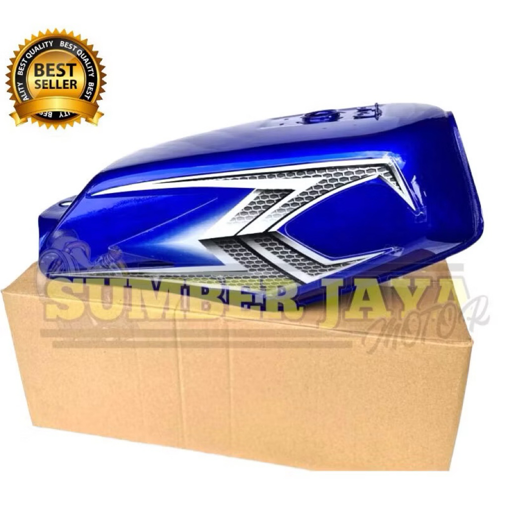TANGKI / TENGKI BENSIN FULL TANK RX KING WARNA BIRU SET STRIPING 2004
