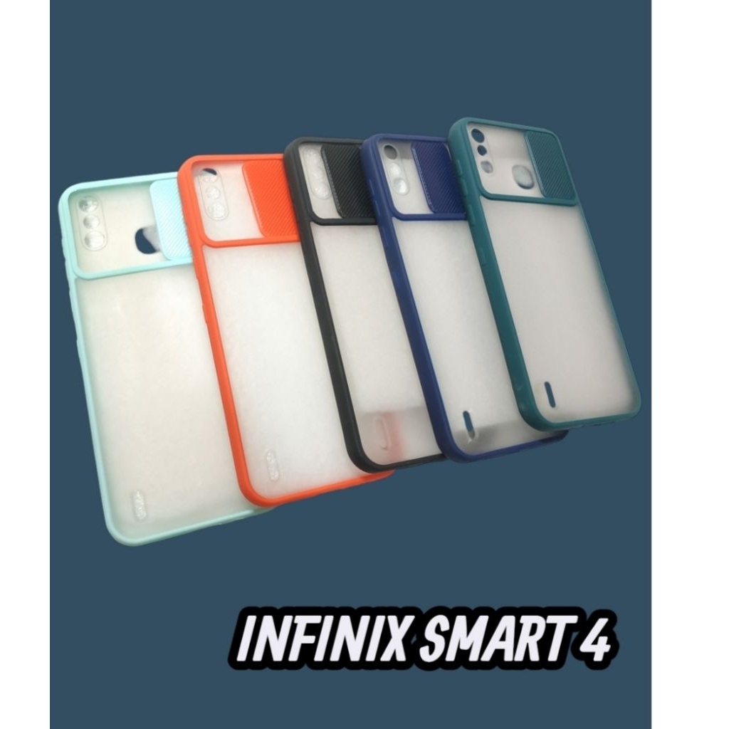Slide Case Infinix Smart 4 silicone cover casing plus pelindung kamera