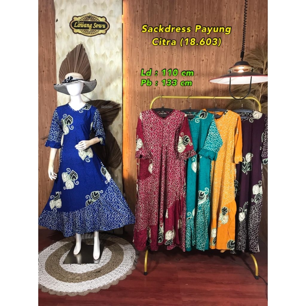 Daster Sackdress Lawang Sewu, Homedress Santung Premium