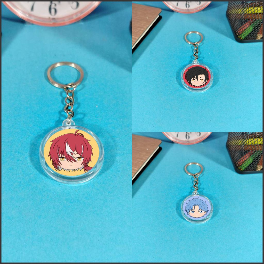 Gantungan Kunci Mini Vtuber Indonesia Sol4ce - Keychain Harris Souta Gin Arion Souta Lucu size 32mm