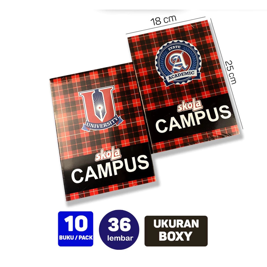 

BUKU TULIS SEKOLAH UKURAN PANJANG BOXY | 1 PACK ISI 10 BUKU 36 LEMBAR |