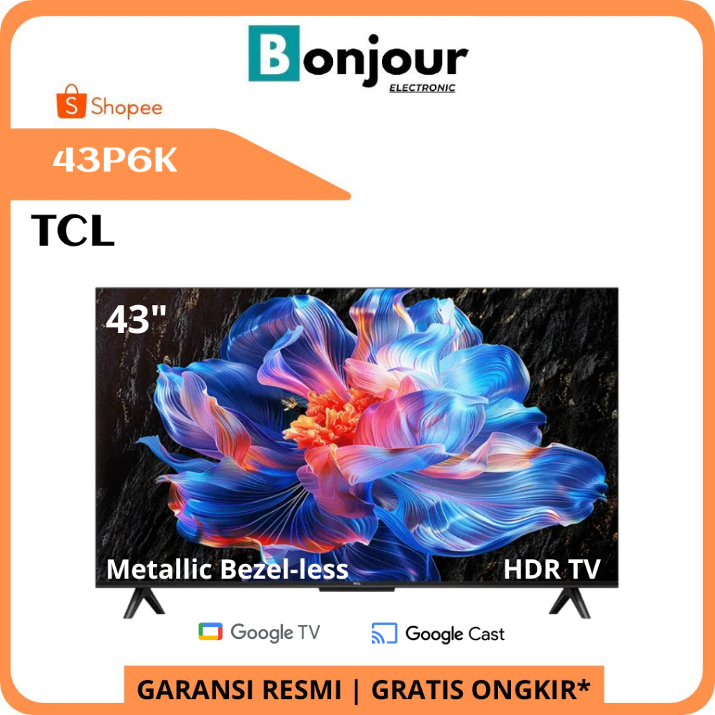 Google TV TCL 43P6K 4K UHD 43 Inch Dolby Audio TV TCL 43 Inci P6K