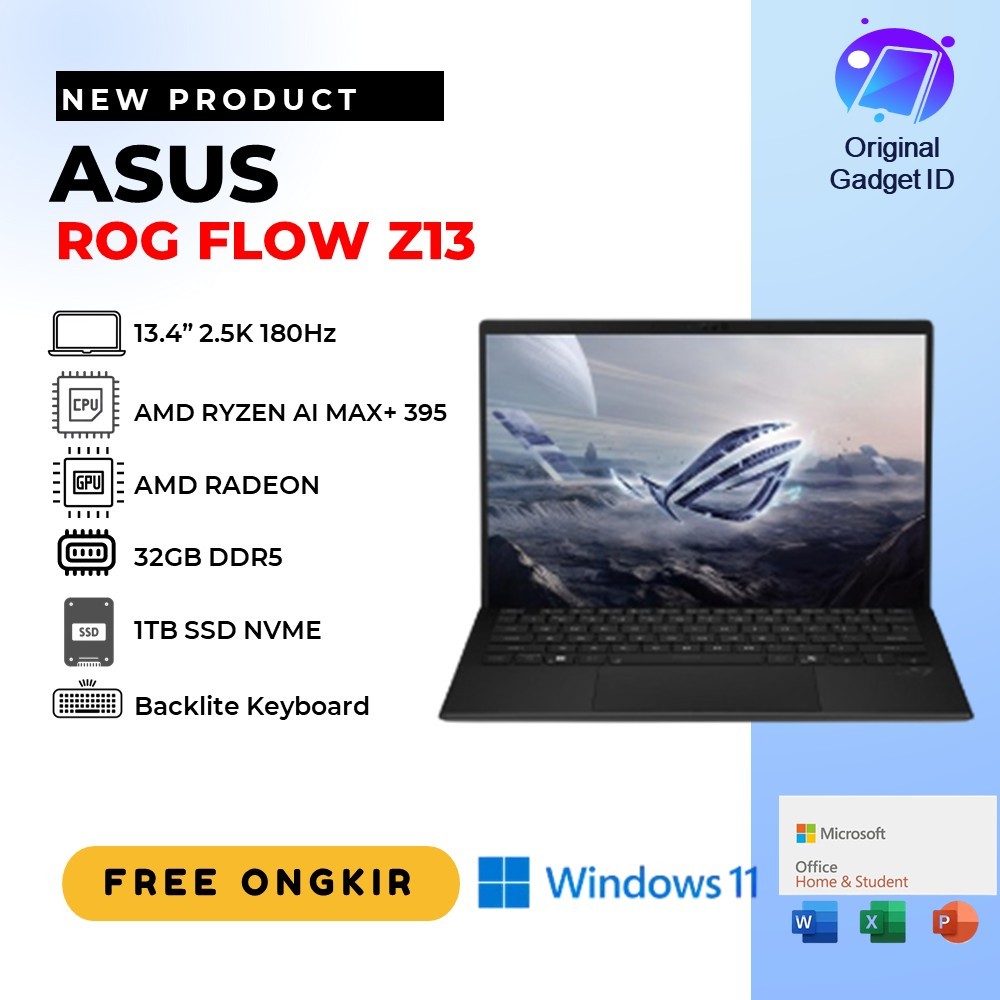 Asus ROG Flow Z13 Touch | AMD Ryzen AI MAX+ 395 | RAM 32GB & 64GB LPDDR5X 8000 | SSD 1TB NVMe M.2 SS