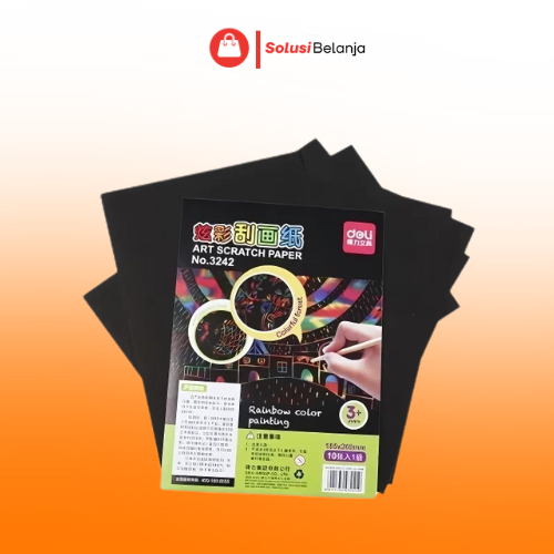 

DELI047 Deli kertas menggambar kreatif berkilau 10PCS/Pack 185*260mm 3242 Y1686