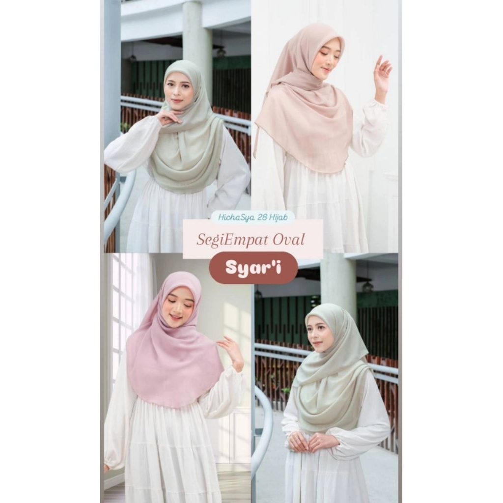 HichaSya 28 Hijab - Segiempat oval syar'i / hijab segiempat syar'i