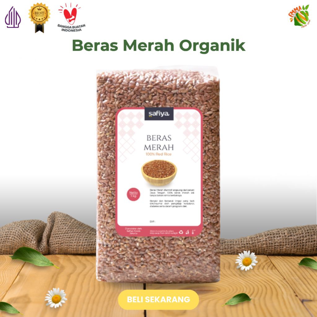 

Beras Merah 1KG Organik by Safiya 100% Red Rice