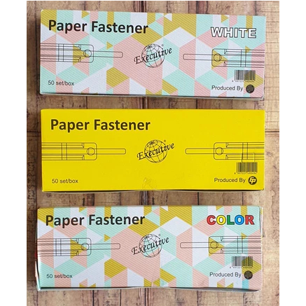 

Paper Fastener ( PREMIUM 50 pcs ) Warna putih polos / Pengikat Kertas / Pengait Kertas / Penarik Kertas