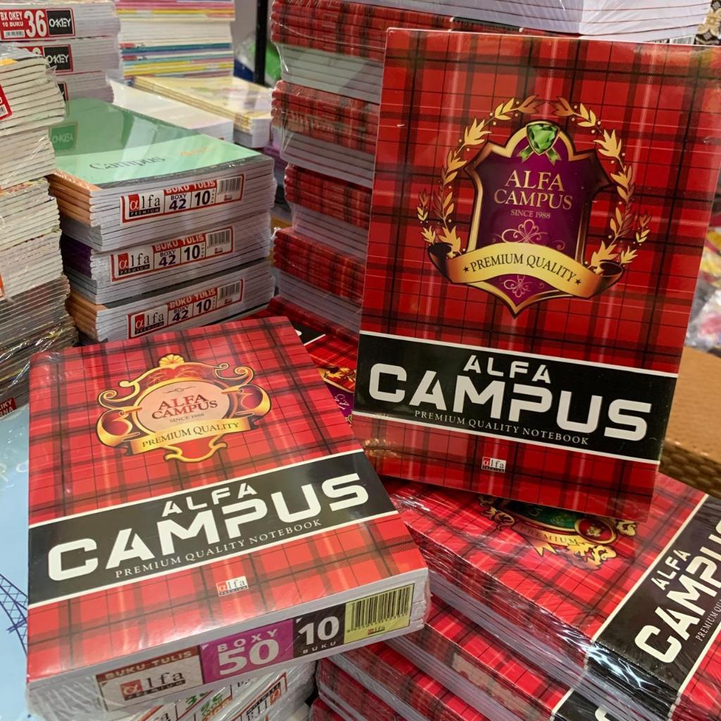 

1 Pak isi 10 Buku Tulis B5 50 lembar Motif Campus ,campus korea Alfa