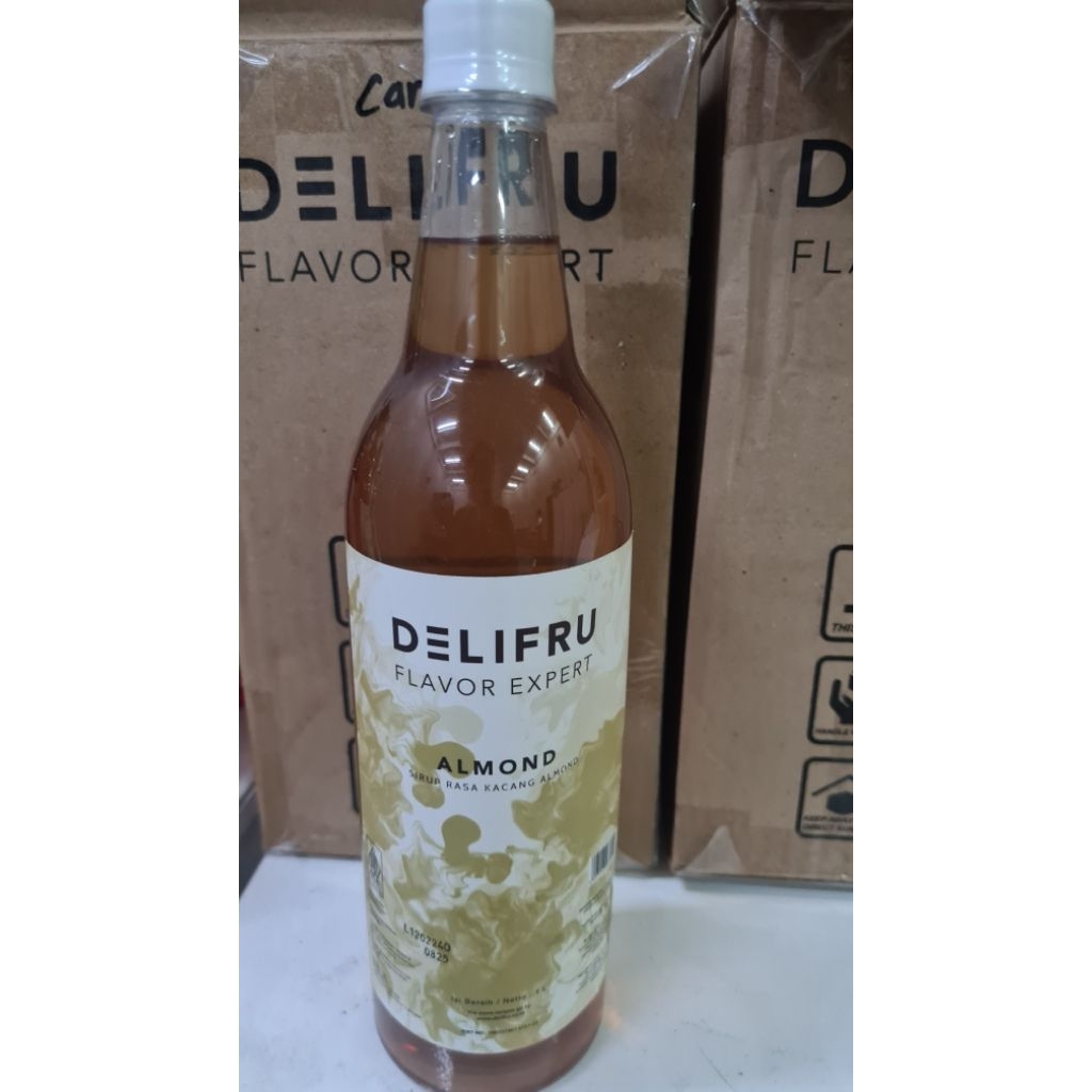 

syrup premium DELIFRU rasa almond 1liter