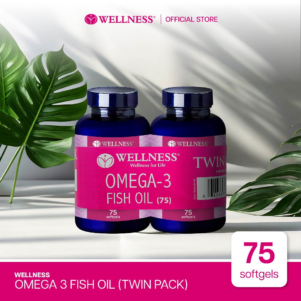 Wellness Omega 3 Fish Oil 1000mg - 75 Softgels [Banded]