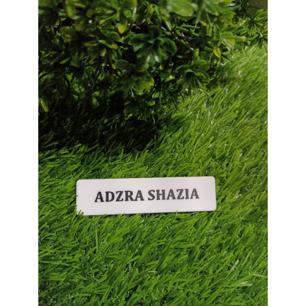 

Name tag / papan nama / pin / resin / akrilik / nama dada / uv / stainlees / kuningan / pin nama