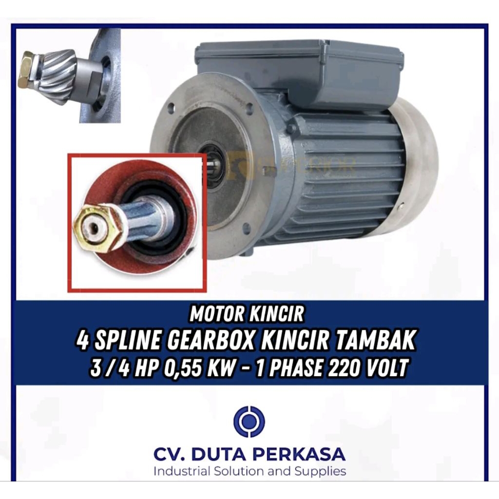 Motor Kincir Tambak 3/4 hp FH90L2-0.75 Superior Transmission 1 Phase 220 Volt