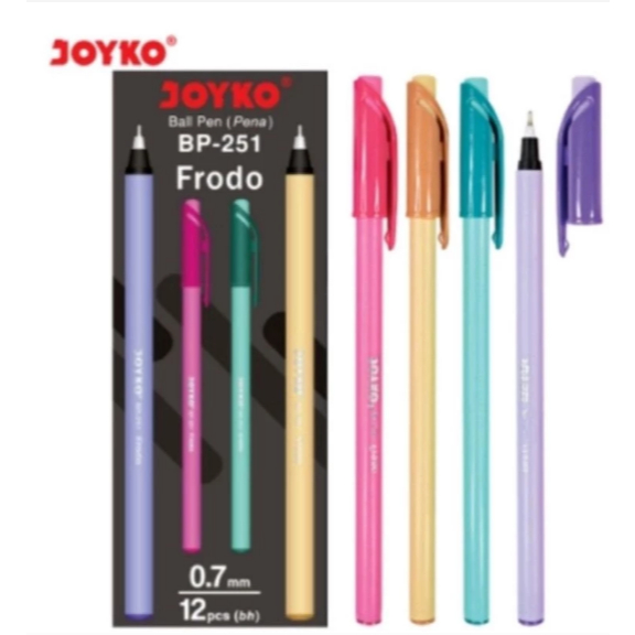 

PULPEN PENA JOYKO BP-251 FRODO 0.7 mm BOLPEN MURAH HITAM PASTEL BALL PEN WARNA WARNI