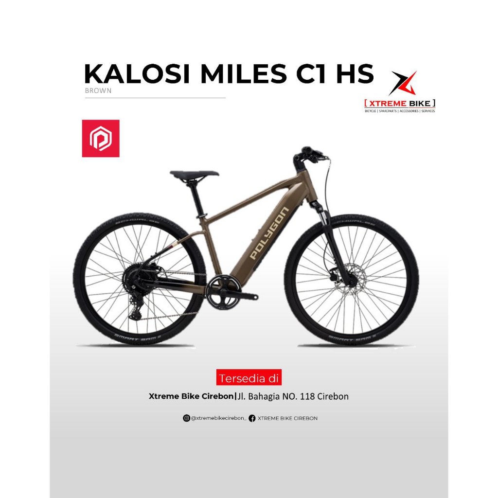 Sepeda Elektrik 700c Polygon Kalosi Miles C1 HS - E Bike - Hybrid