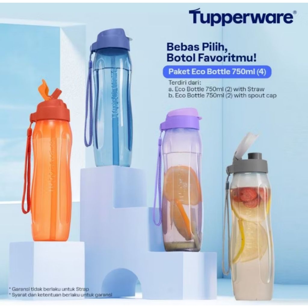 ORI-New Tupperware Eco Straw Bottle 750ml